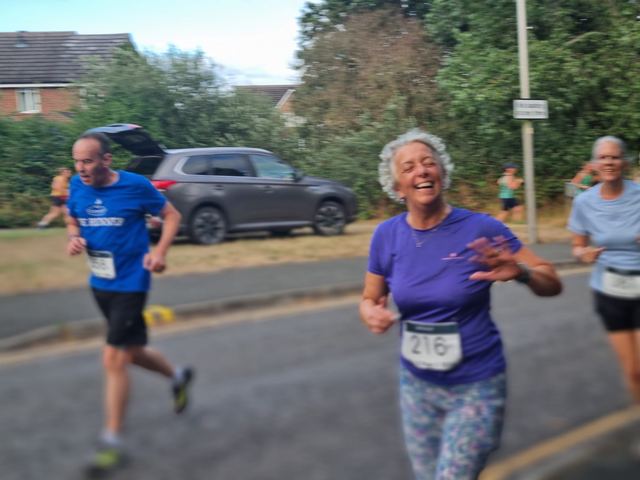 Runners on a road during a race