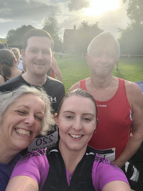 Selfie of runners at sunrise